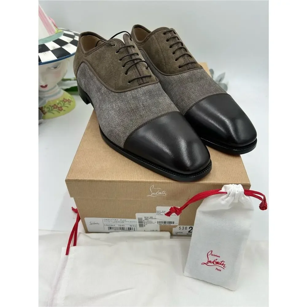 Men's Christian Louboutin Gregory velvet Twill and Leather Oxford's size 43